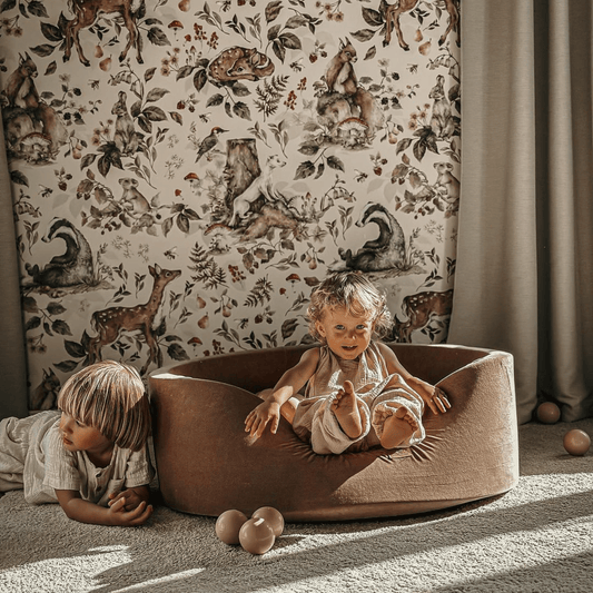 MeowBaby Ronde Fluwelen ballenbak Karamel