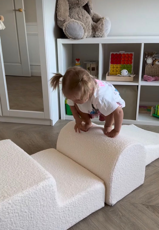 Soft Play Bouclé Speelset 4 Elementen Wit – Foam Blokken Kinderen