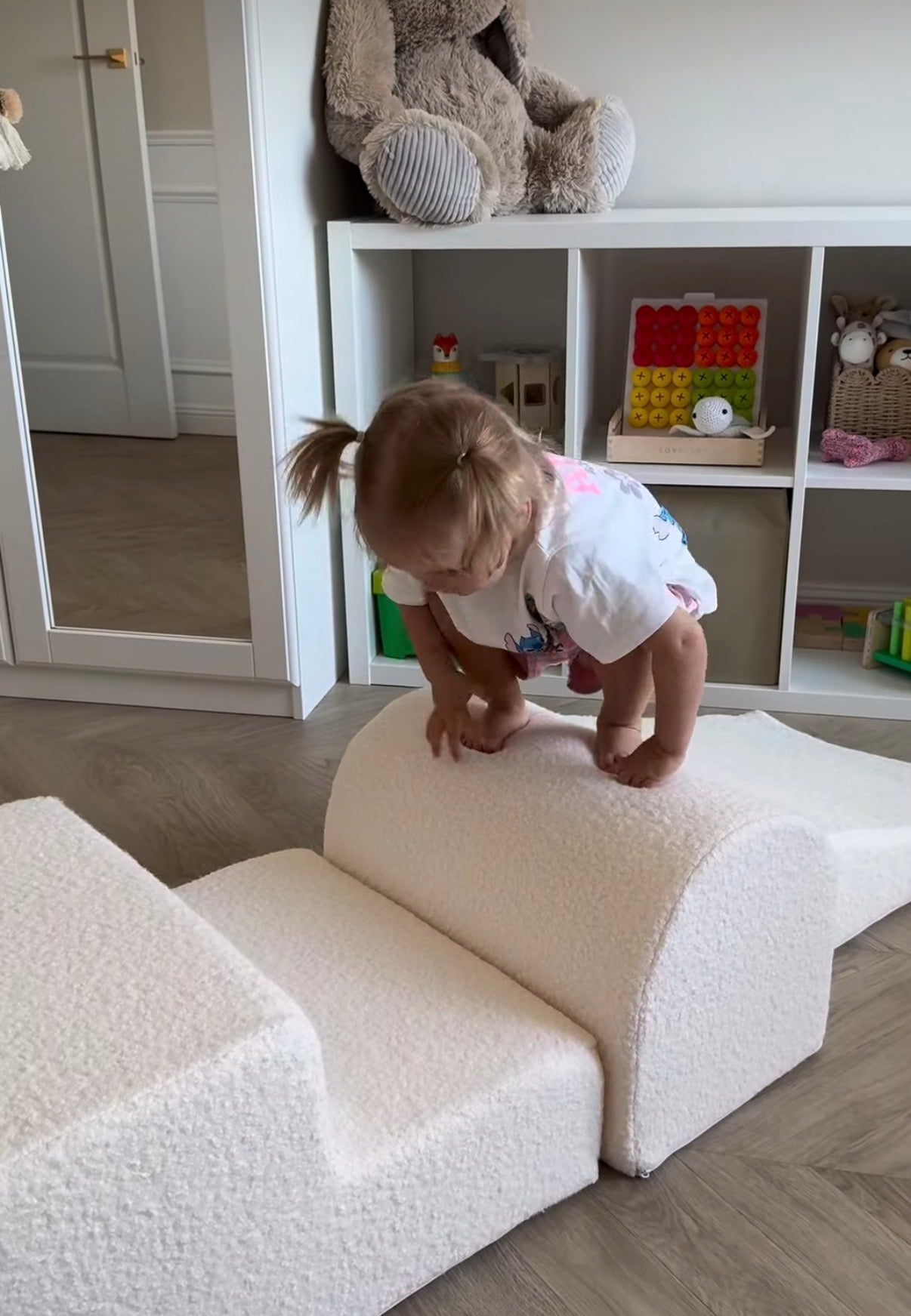 Soft play bouclé 3 elementen speelset wit