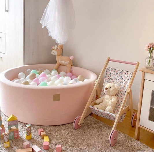 MeowBaby Ronde fluwelen ballenbak Poederroze