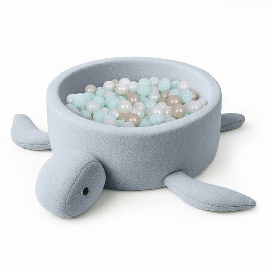 Bouclé Schildpad Ballenbak Babyblauw
