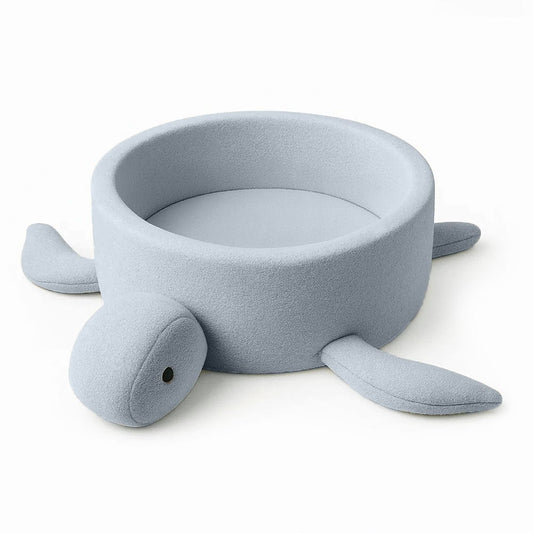 MeowBaby Bouclé Schildpad ballenbak Babyblauw