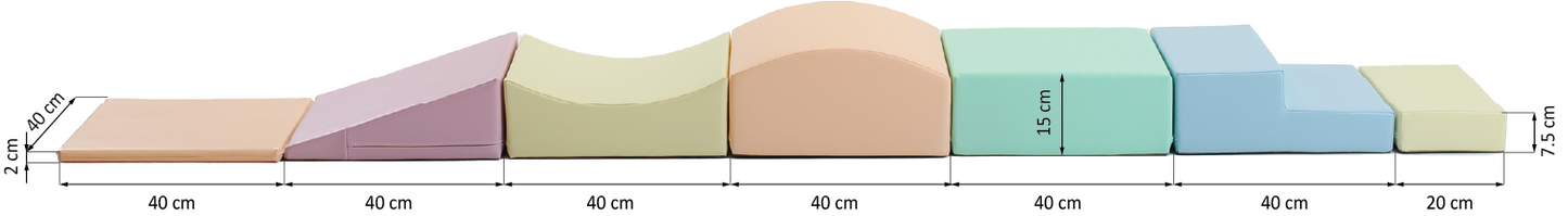 IGLU Little Crawler Soft Play Set – 7-delige Klimblokken Licht Pastel