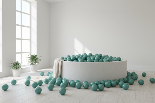 Metallic turquoise ballenbakballen andere opstelling
