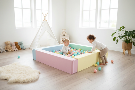 Pastel ballenbak exacte kleuren in kinderkamer