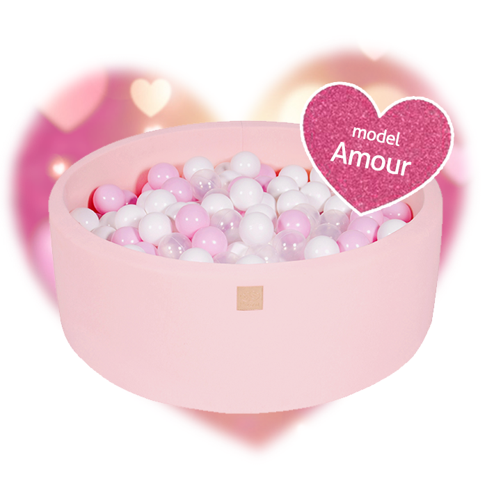 MeowBaby Ronde Katoenen ballenbak met ballen "Amour"