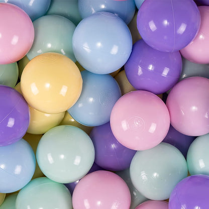 MeowBaby Ronde Katoenen ballenbak met ballen "Regenboog"