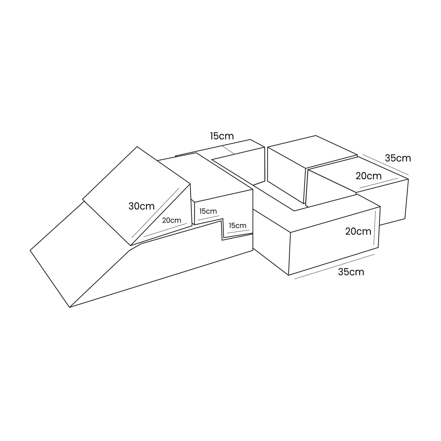 Multifunctionele 6-Delige Foamblokken Playsofa in 4 Kleuren
