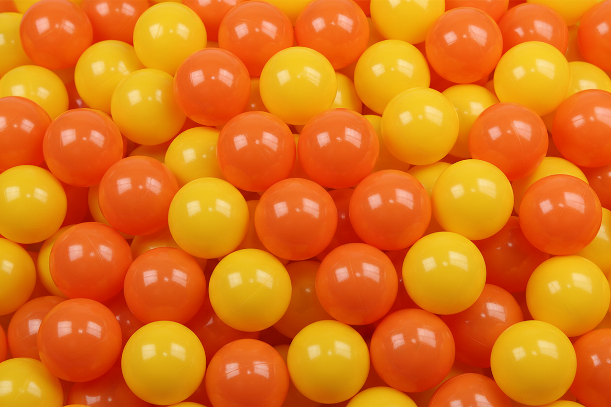 334 oranje en 166 gele ballen mix