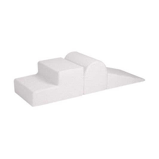 Soft Play Bouclé Speelset 3 Elementen Wit – Foam Blokken Kinderen-Direct leverbaar