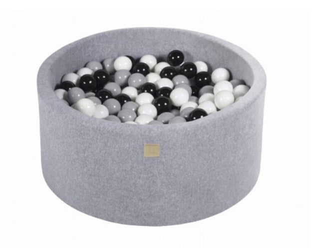 MeowBaby Ronde Fluwelen ballenbak Lichtgrijs