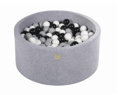 MeowBaby Ronde Fluwelen ballenbak Lichtgrijs