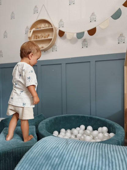 XXL 6-delige foamblokken set van ribstof met 200 ballen