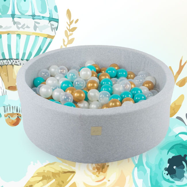 MeowBaby Ronde Katoenen ballenbak met ballen "Dreams"