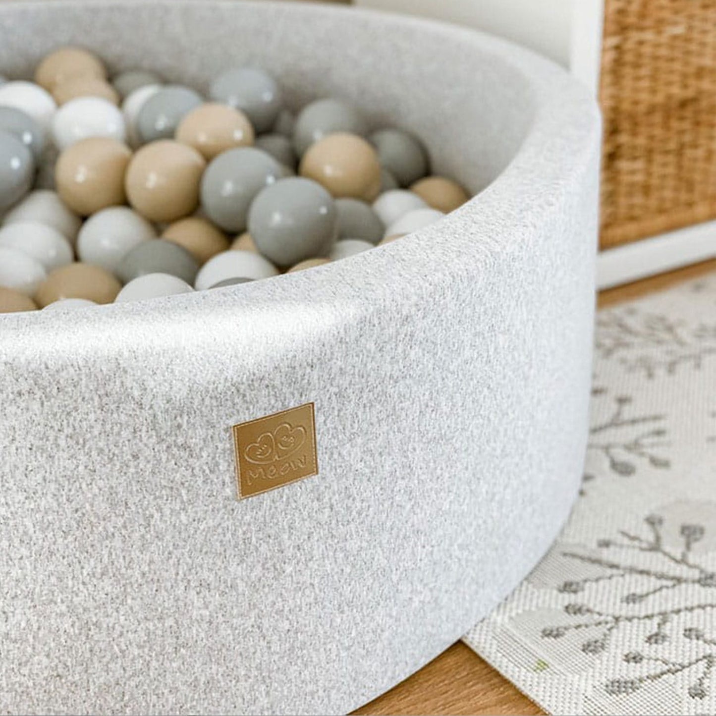 MeowBaby Ronde Katoenen ballenbak met ballen "Safari"
