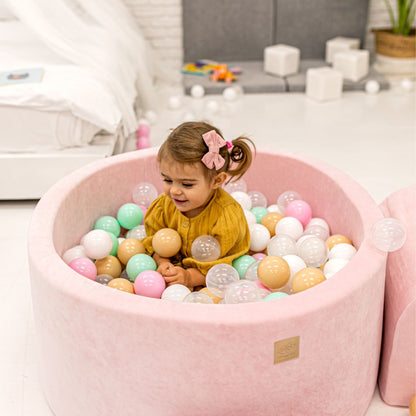 MeowBaby Ronde fluwelen ballenbak Poederroze