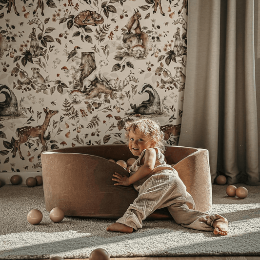 MeowBaby Ronde Fluwelen ballenbak Karamel