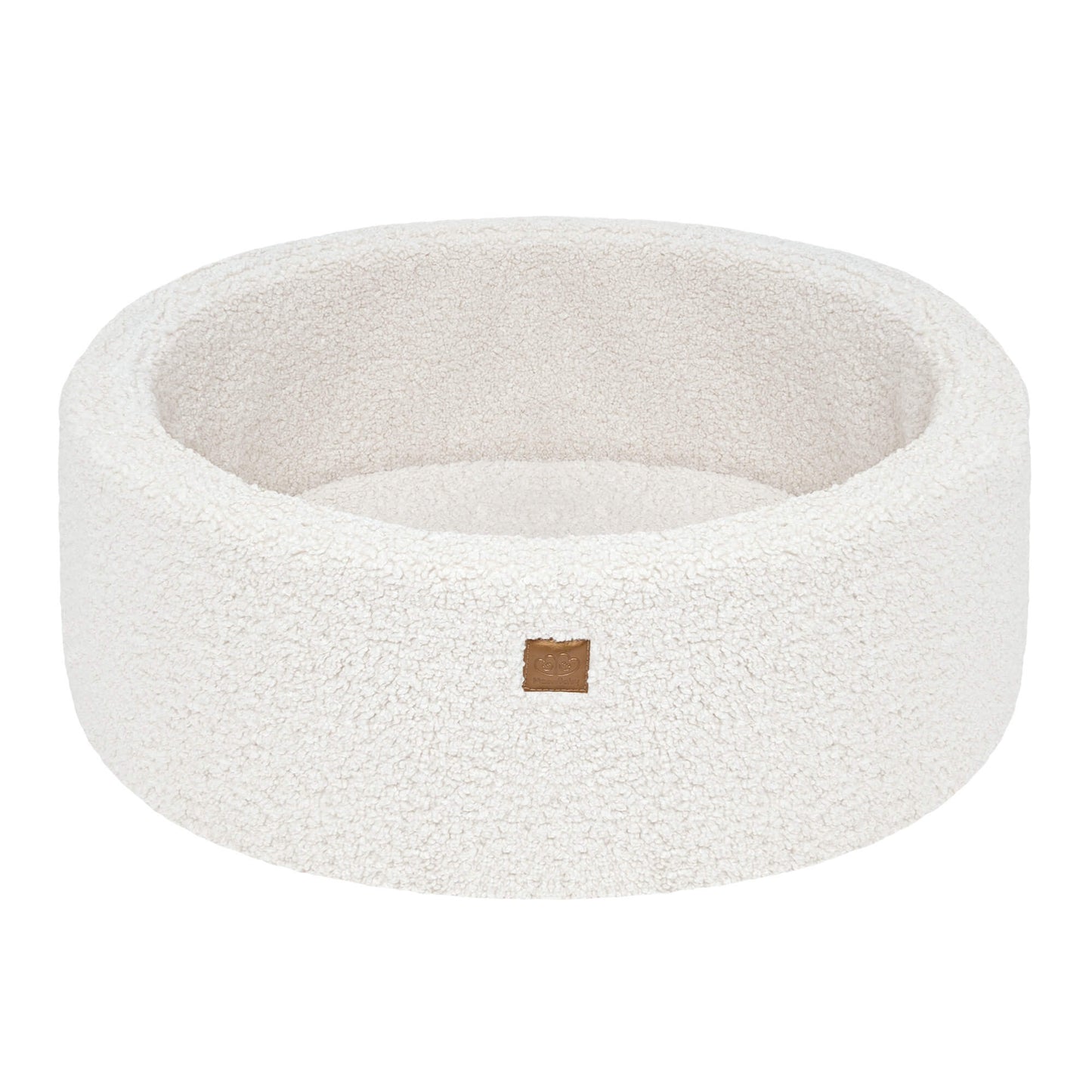 MeowBaby Ronde Bouclé ballenbak Wit