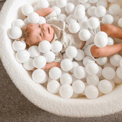 MeowBaby Ronde Bouclé ballenbak Wit