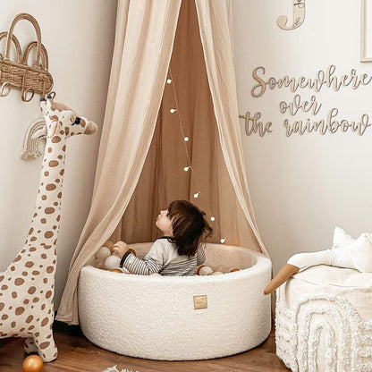 MeowBaby Ronde Bouclé ballenbak Wit