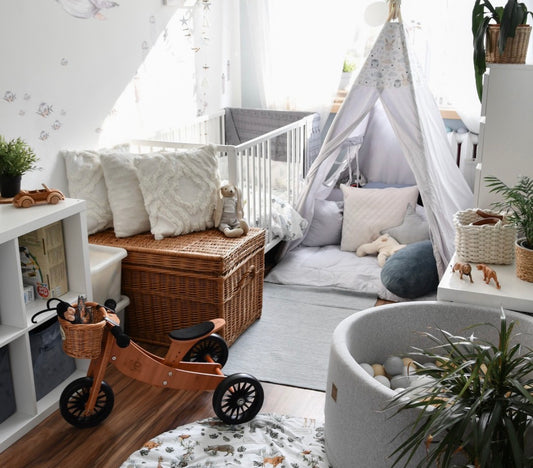 MeowBaby Ronde Fluwelen ballenbak Lichtgrijs