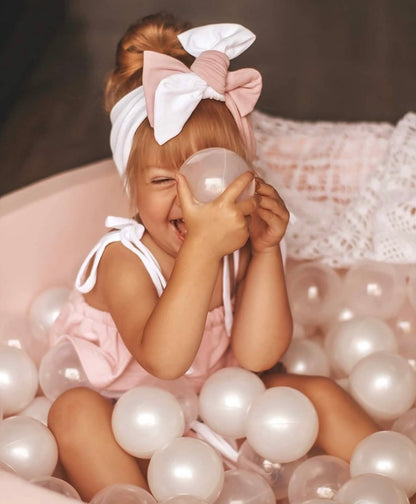 MeowBaby Ronde fluwelen ballenbak Poederroze