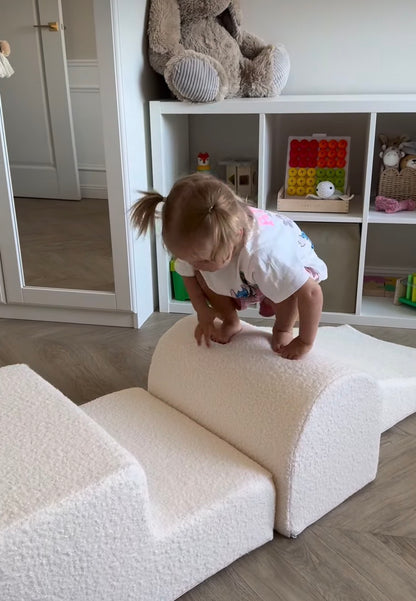 Soft play bouclé 3 elementen speelset wit