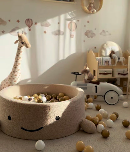 MeowBaby Bouclé Whale Ballenbak - Oat Biscuit Beige