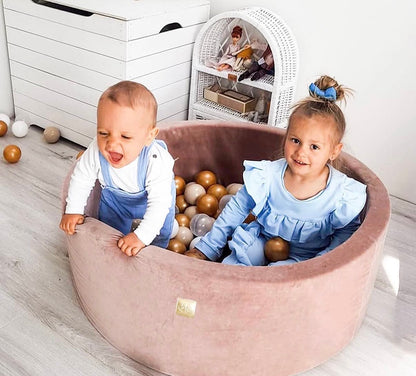MeowBaby Ronde Fluwelen ballenbak Karamel