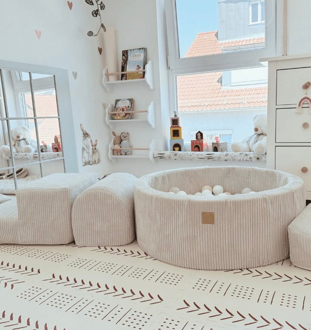 Luxe Ribstof Soft Play Speelset met Ballenbak – 4-delige klimblokken