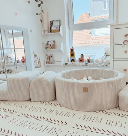 Luxe Ribstof Soft Play Speelset met Ballenbak – 4-delige klimblokken