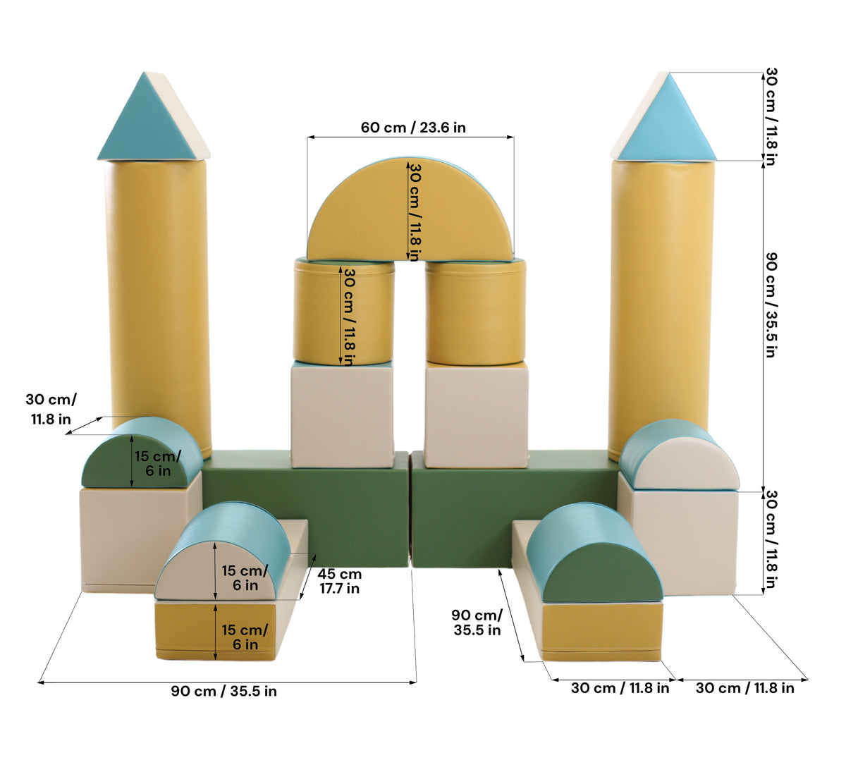 IGLU Fort voor Peuters 19-delig – Soft Play Foamblokken - in 2 kleuren