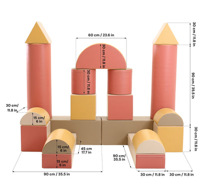 IGLU Fort voor Peuters 19-delig – Soft Play Foamblokken - in 2 kleuren