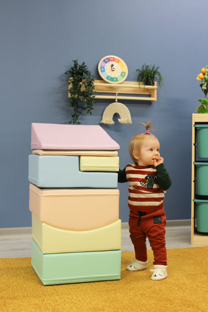IGLU Little Crawler Soft Play Set – 7-delige Klimblokken Licht Pastel
