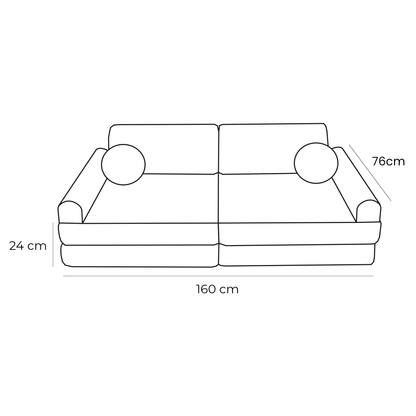 Modulaire Kinderbank Sofa 10 Elementen Ribstof – Zachte Speelbank
