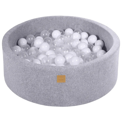 MeowBaby Ronde Fluwelen ballenbak Lichtgrijs