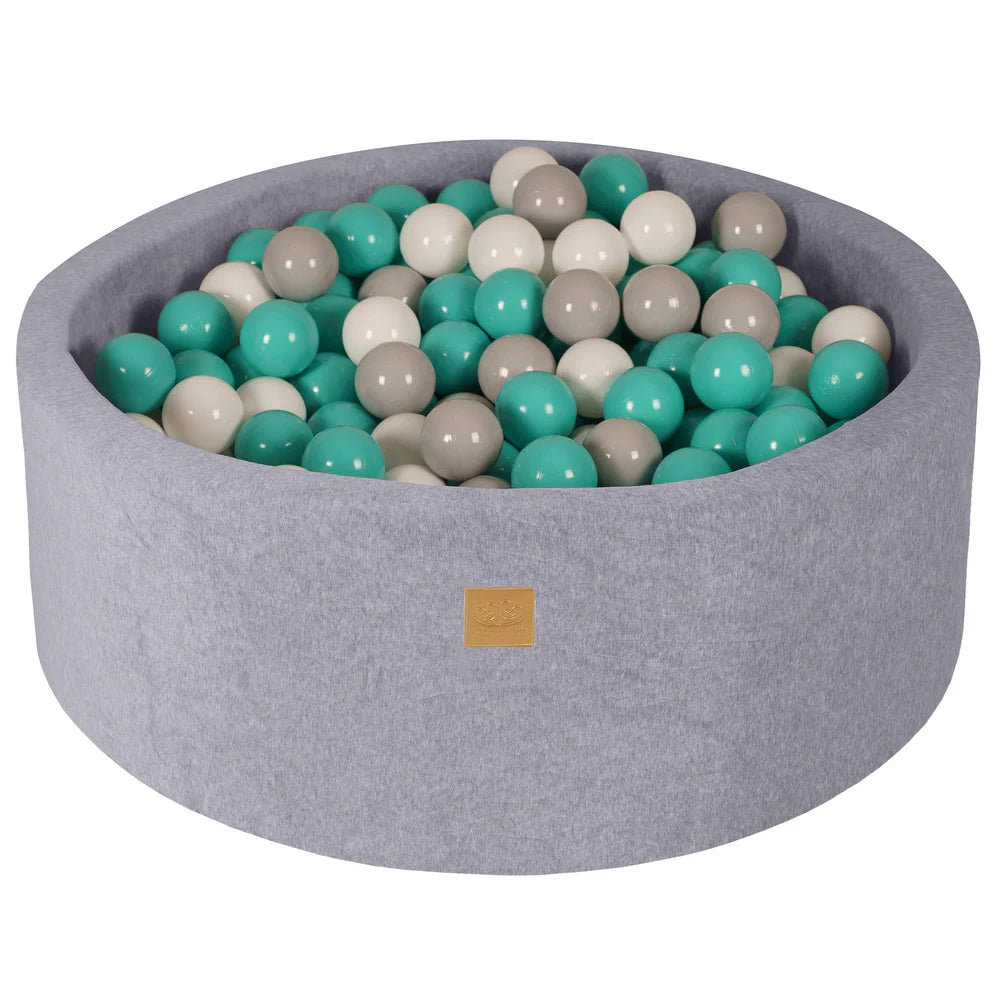 MeowBaby Ronde Fluwelen ballenbak Lichtgrijs