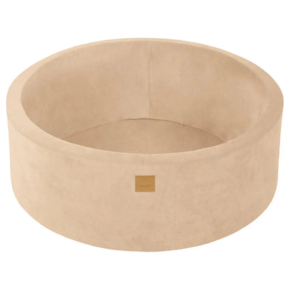 MeowBaby Ronde Fluwelen ballenbak Ecru