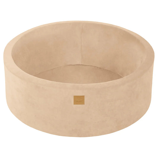 MeowBaby Ronde Fluwelen ballenbak Ecru