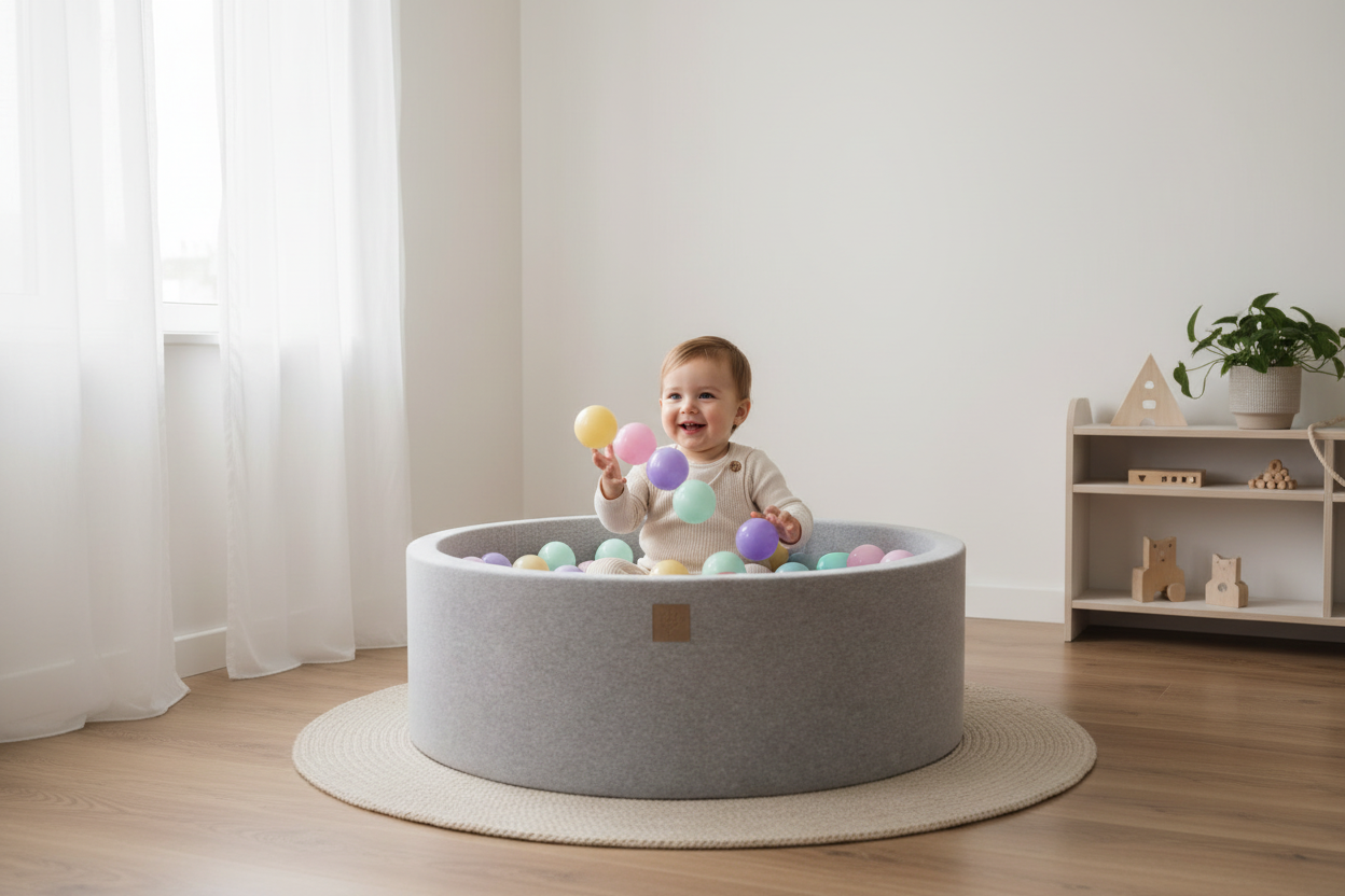 Ballenbak met kind in kinderkamer