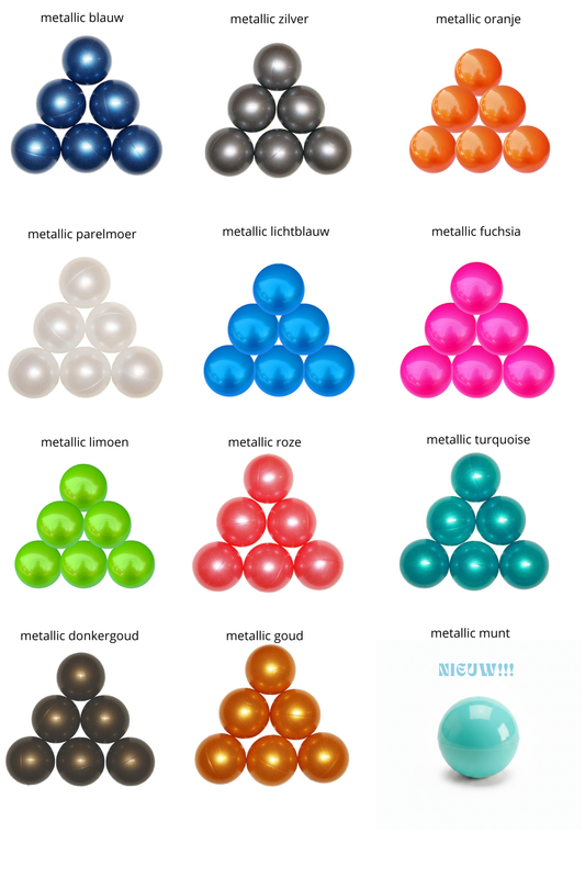 250 metallic ballenbakballen 7 cm - Kies en mix