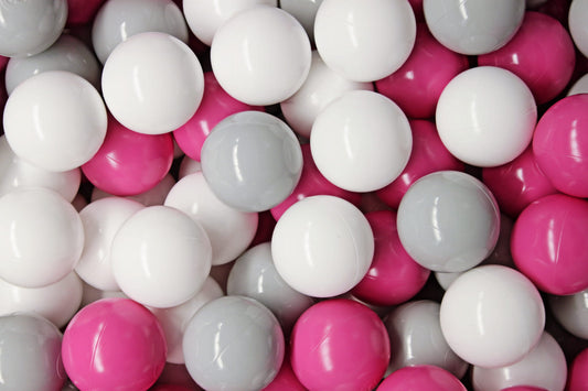 Blush Contrast Mix Ballenbakballen 7 cm – Grijs, Wit & Donkerroze