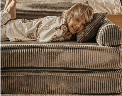 Modulaire Kinderbank Sofa 10 Elementen Ribstof – Zachte Speelbank