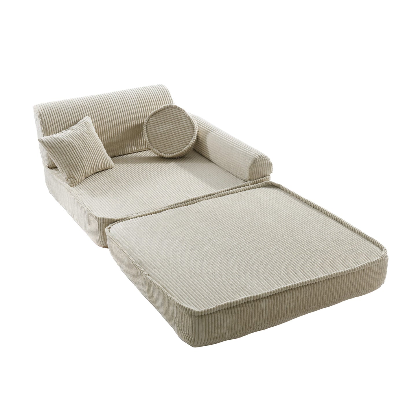 Modulaire Kinderbank Sofa 10 Elementen Ribstof – Zachte Speelbank