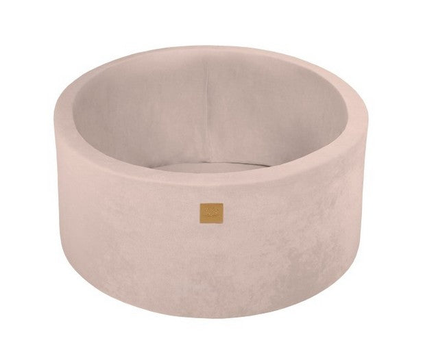 MeowBaby Ronde Fluwelen ballenbak Ecru