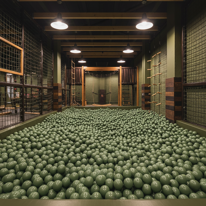 Khaki ballenbakballen indoor speeltuin military