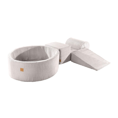 Luxe Ribstof Soft Play Speelset met Ballenbak – 4-delige klimblokken