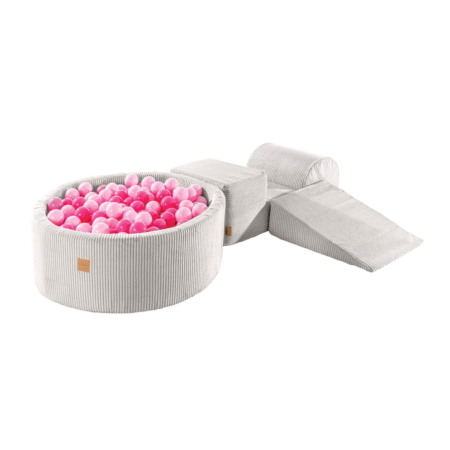 Luxe Ribstof Soft Play Speelset met Ballenbak – 4-delige klimblokken
