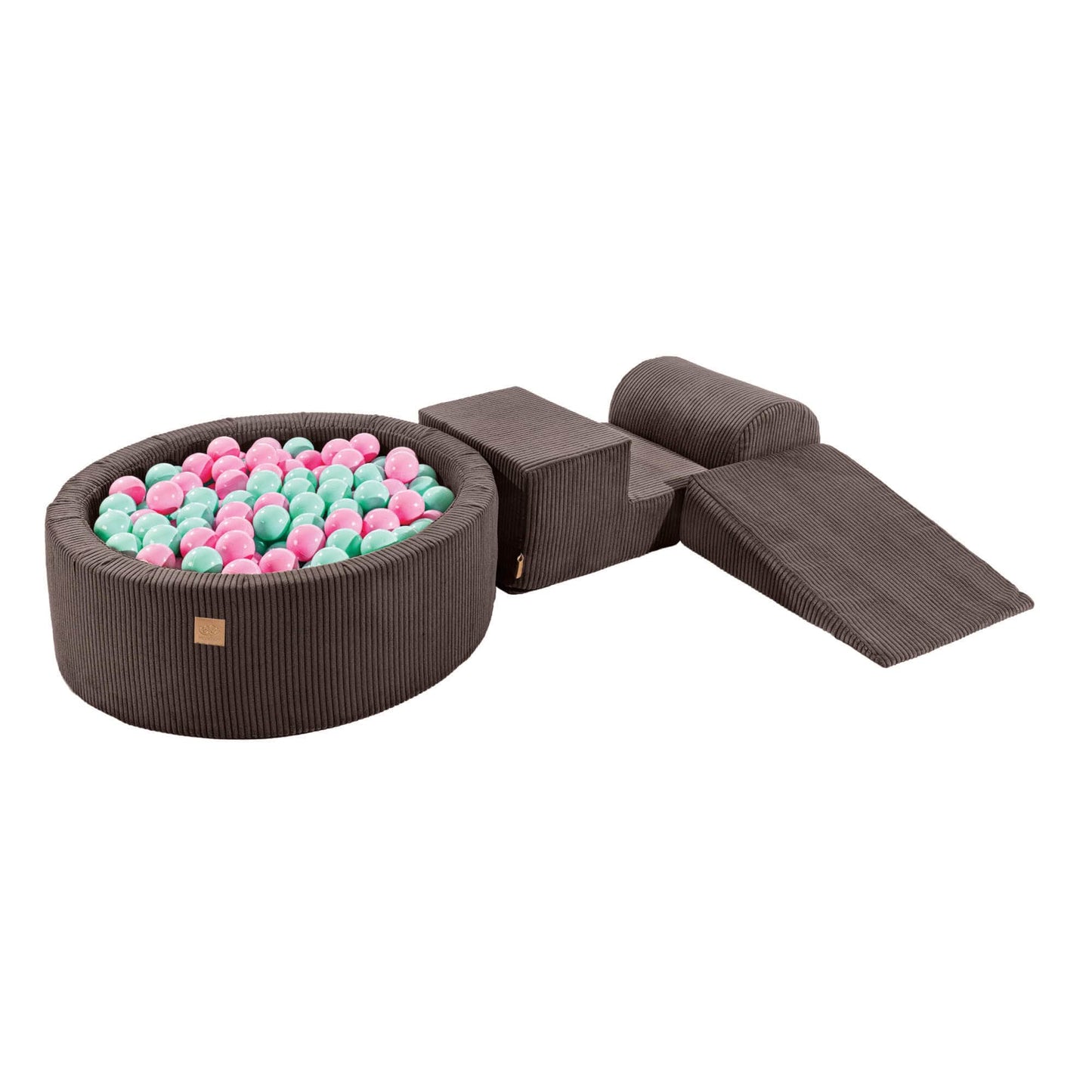 Luxe Ribstof Soft Play Speelset met Ballenbak – 4-delige klimblokken