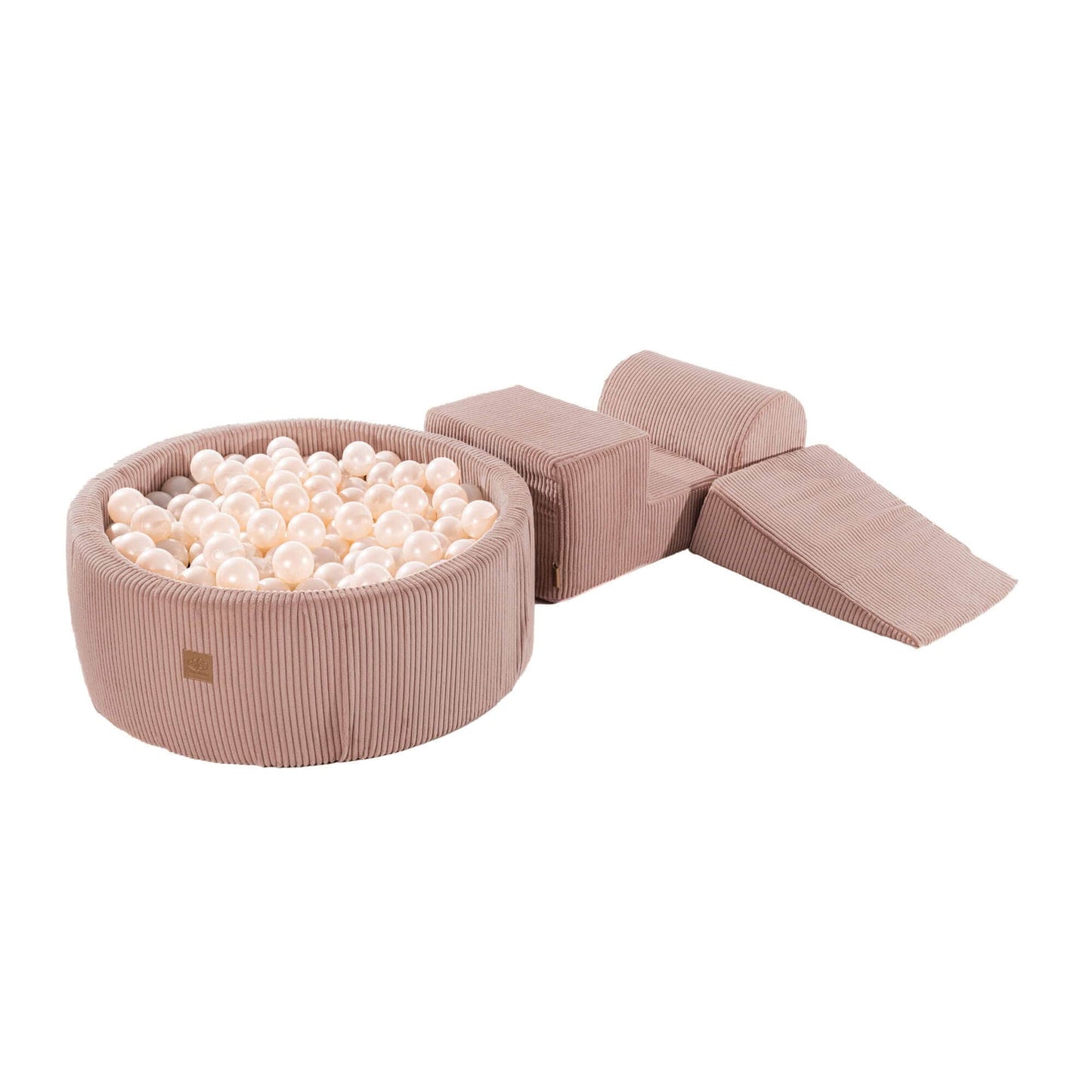Luxe Ribstof Soft Play Speelset met Ballenbak – 4-delige klimblokken